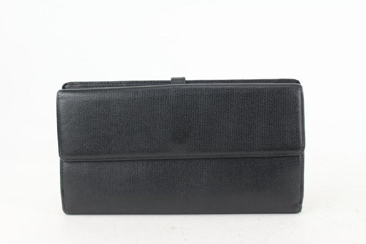 Chanel Calfskin Button Line CC Logo Long Flap Wallet 124cas76 In Good Condition For Sale In Dix hills, NY