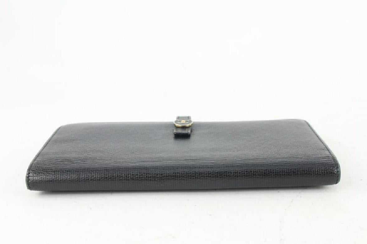 Chanel Portafoglio lungo con patta in pelle di vitello con logo CC 124cas76 1