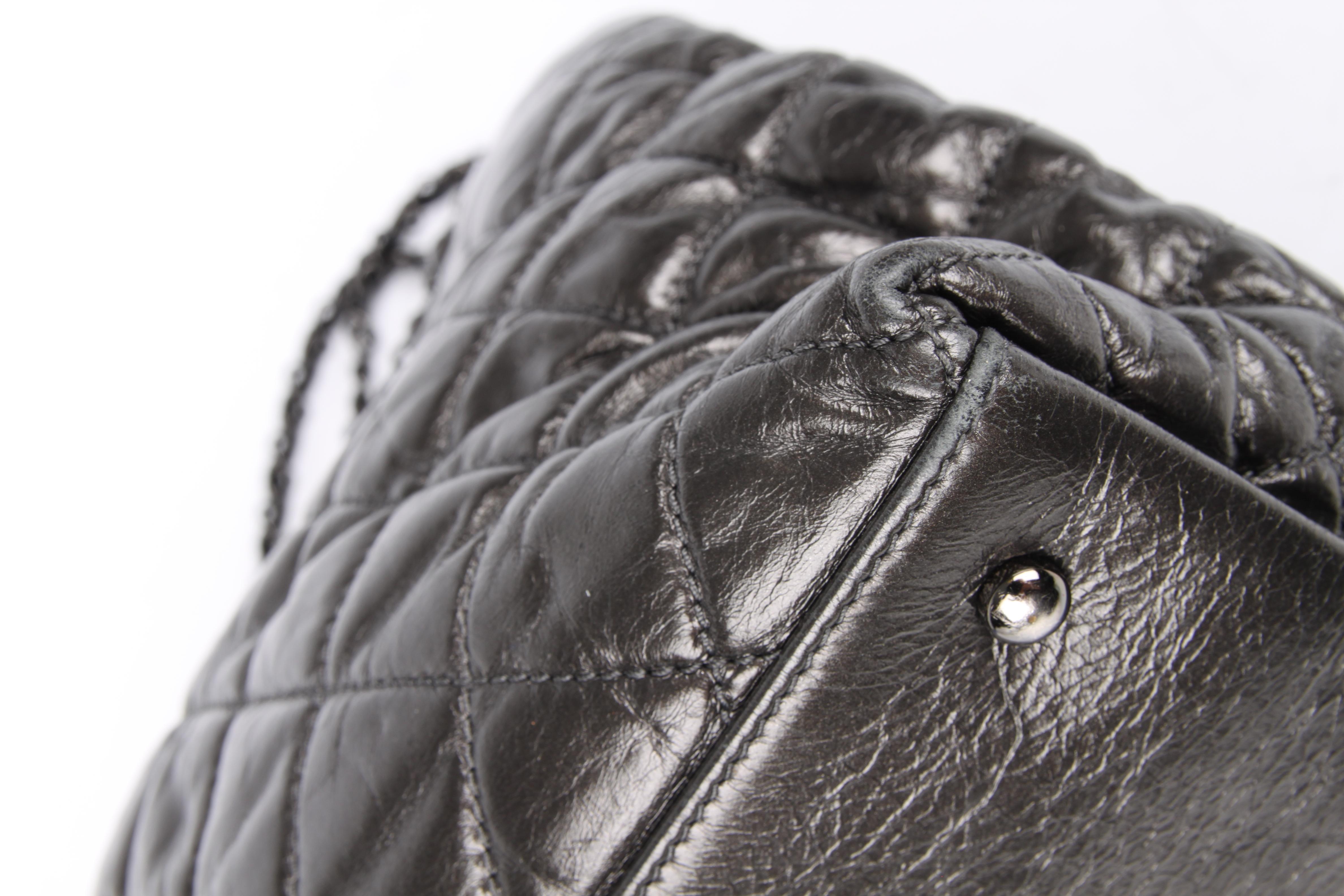 Women's Chanel Calfskin Chain Me Tote Bag - grey metallic For Sale