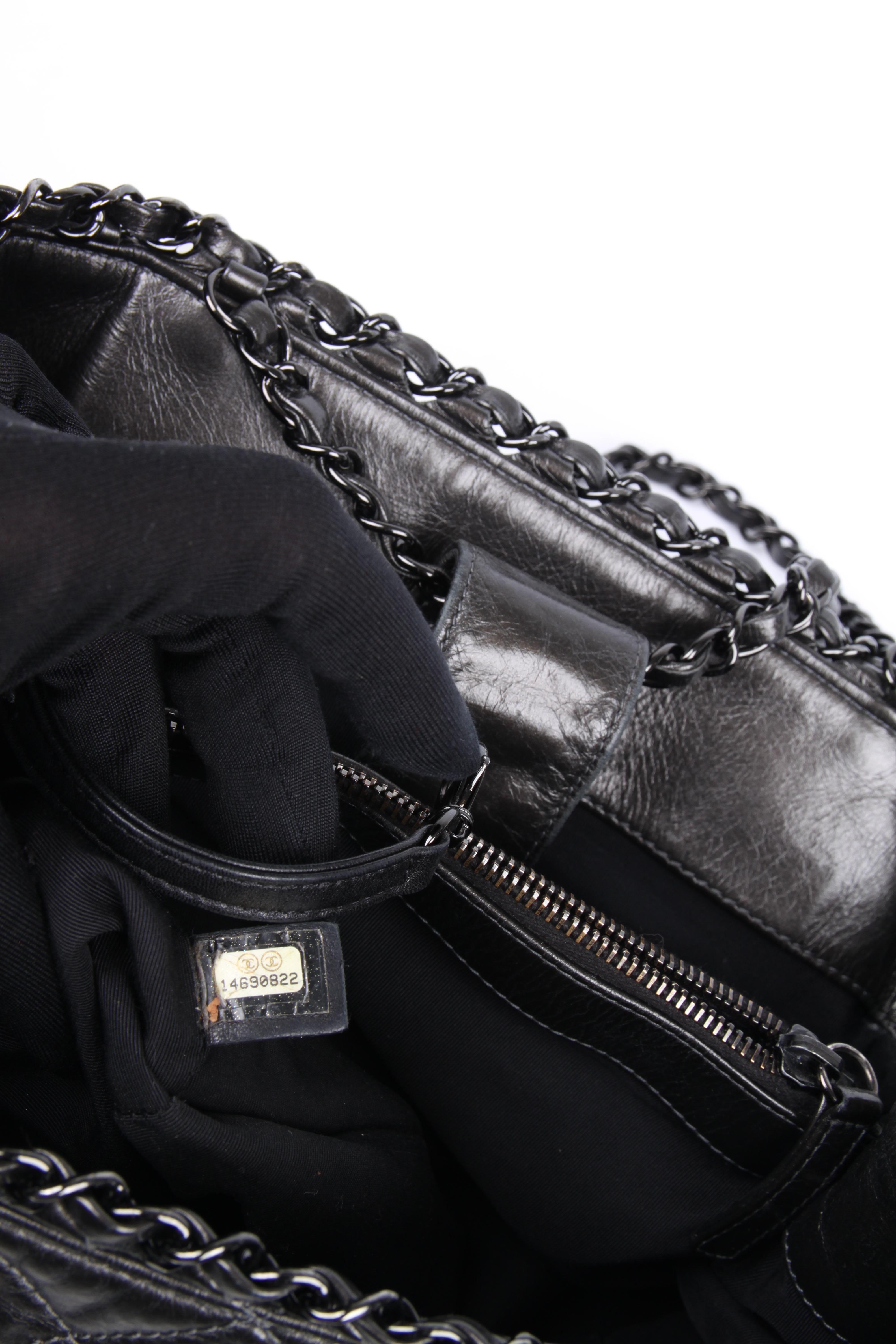 Chanel Calfskin Chain Me Tote Bag - grey metallic For Sale 3
