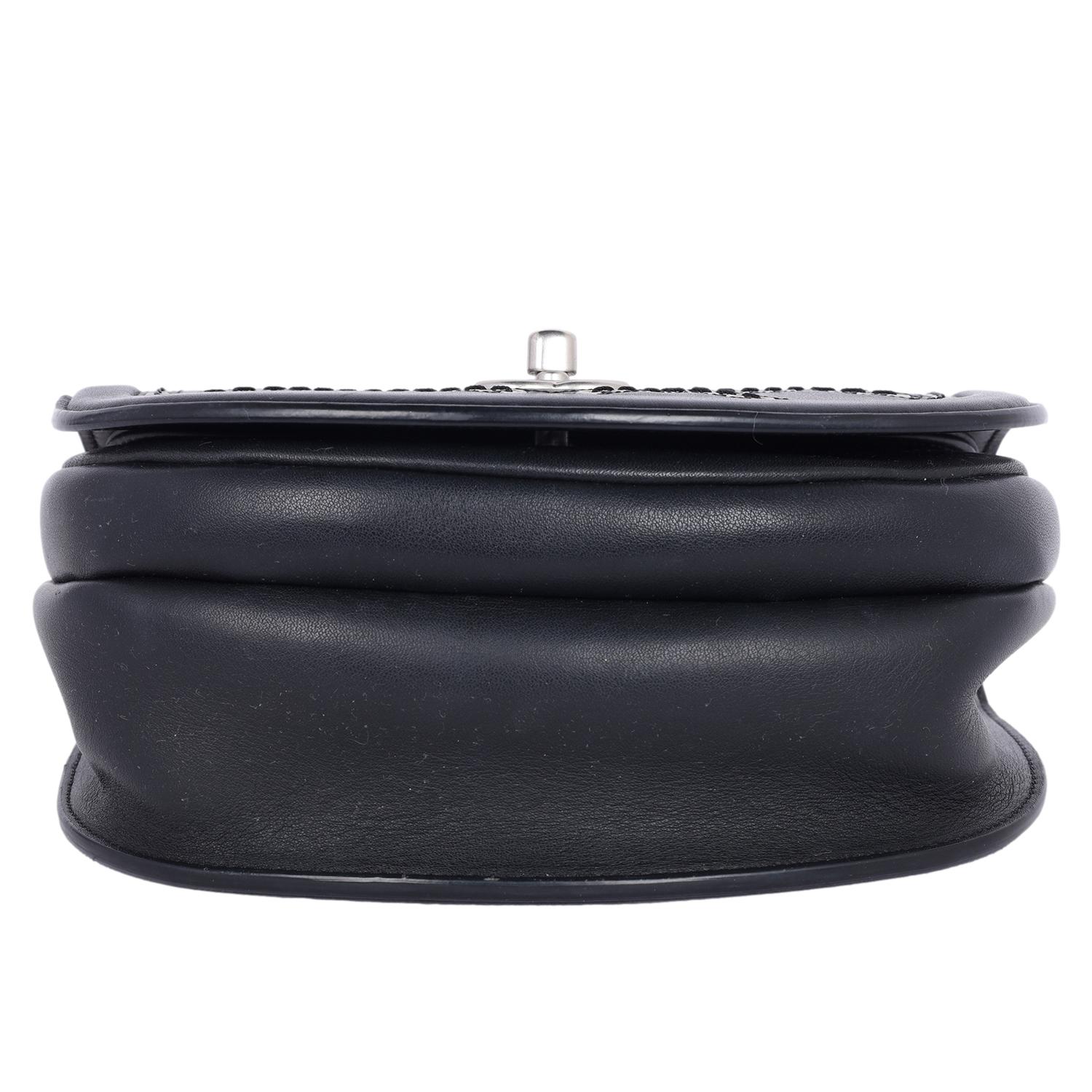 Chanel Calfskin Coco Eyelets Small Flap Bag Black 7
