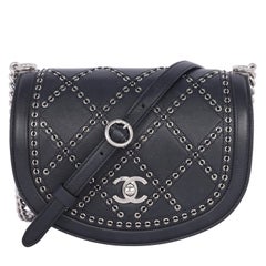 Chanel Calfskin Coco Eyelets Small Flap Bag Black