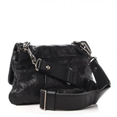 Chanel calfskin coco pleats messenger flap black 2012 Runway Collection