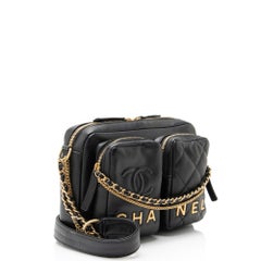 Chanel Calfskin Double Pocket Small Camera Bag