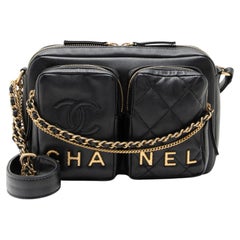 Chanel Calfskin Double Pocket Small Camera Bag