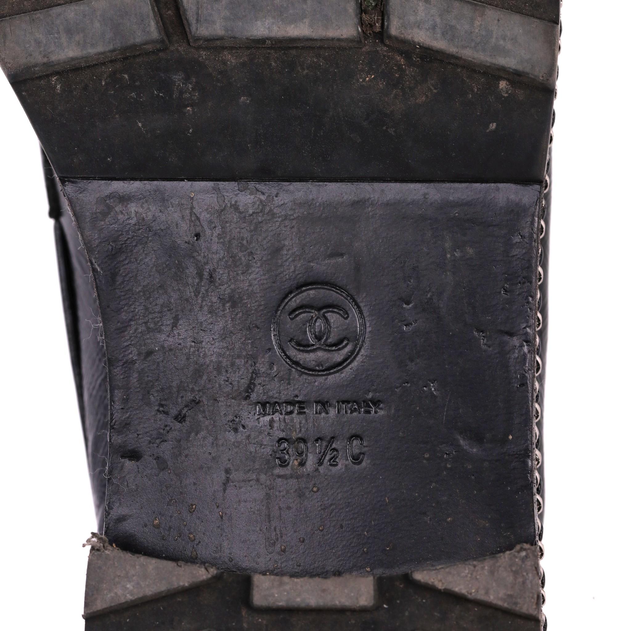 Chanel Calfskin Leather 'CC' Logo & Chain Moccasin Loafers 4