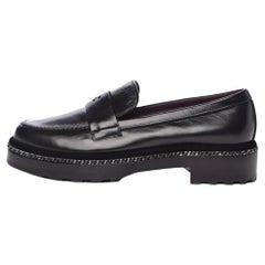 Chanel Calfskin Leather 'CC' Logo & Chain Moccasin Loafers