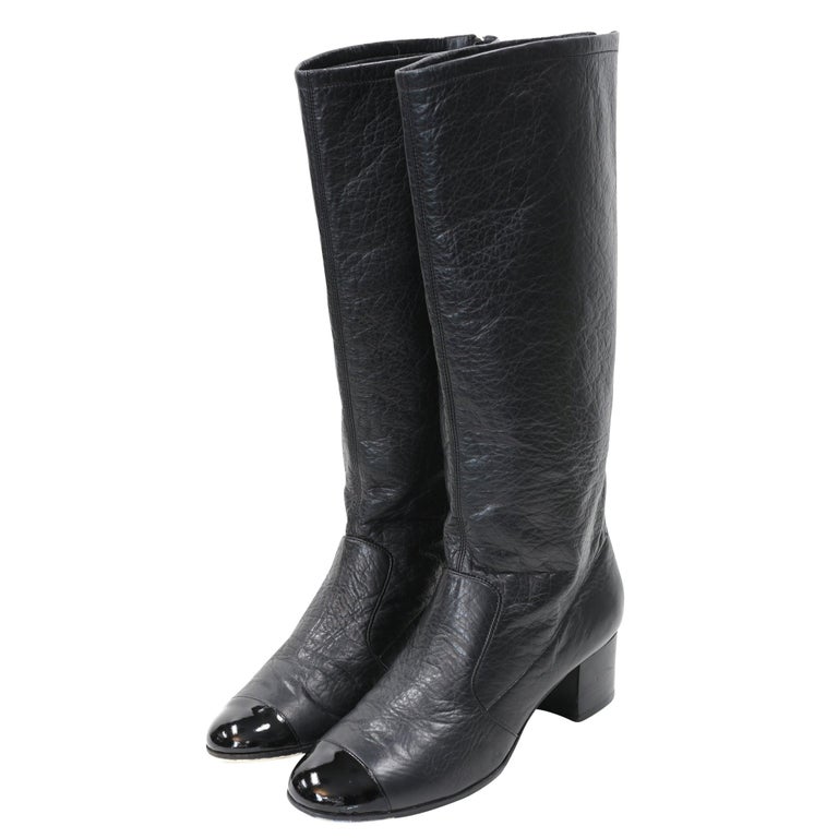 Channel Riding Boots Chanel Calfskin Leather Knee High Riding Boots 41 CC-S1111P-0002 For ...