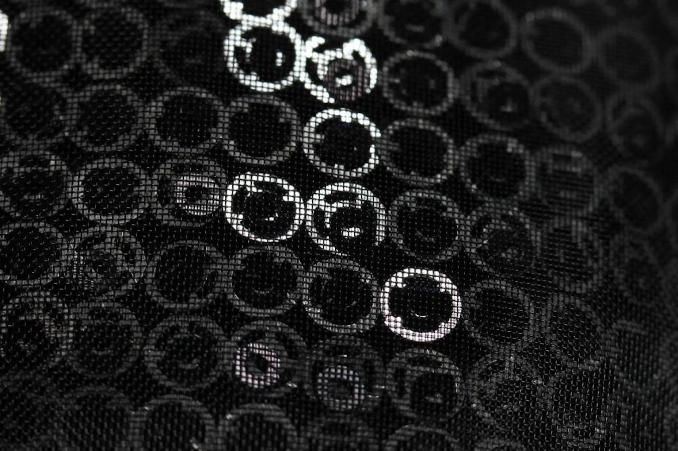 Chanel Calfskin Mesh Hidden Sequin CC Black Tote Bag 4