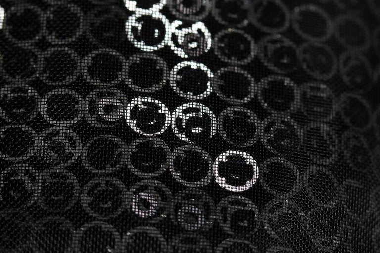 Chanel Calfskin Mesh Hidden Sequin CC Black Tote Bag For Sale 7