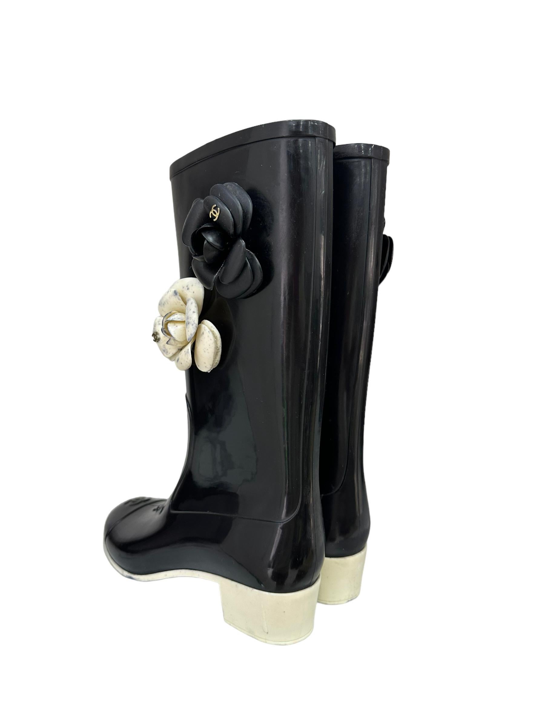 chanel welly boots