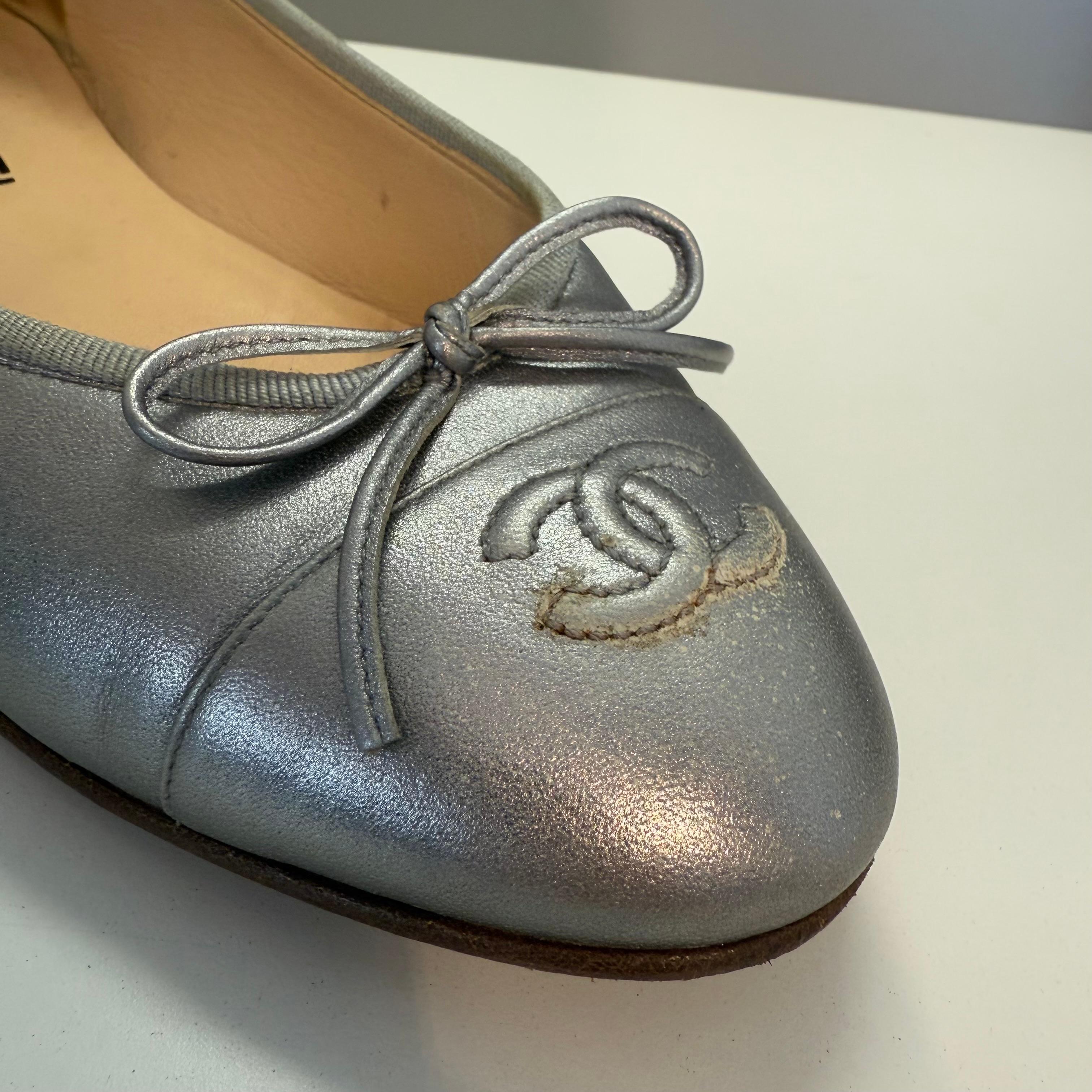 Chanel Cambon-Ballerina IT 38,5 (Grau)