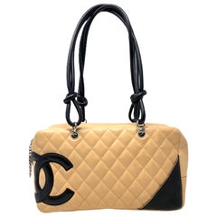 Vintage Chanel Cambon  beige leather bag, 2005