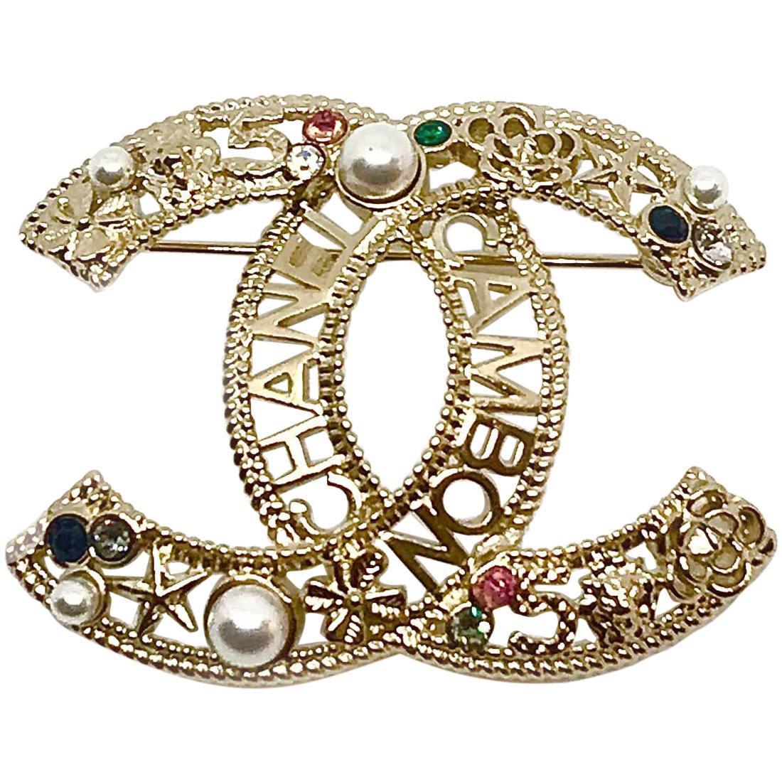 chanel brooch pin women cc logo channel