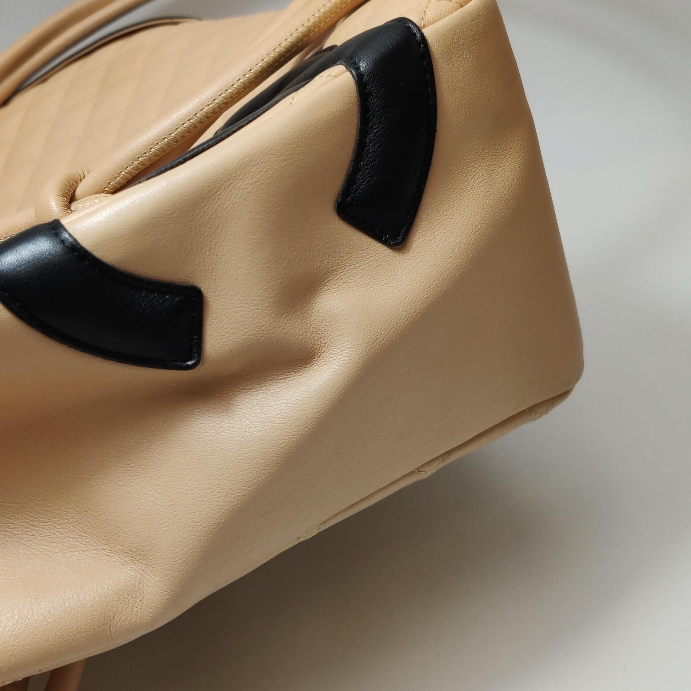 Chanel Cambon Flap Maxi Beige Calfskin Leather Double Strap Shoulder Bag For Sale 14