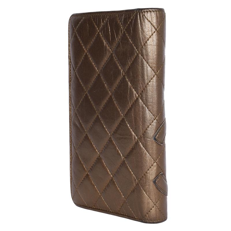 Chanel Cambon Gold Quilted Leather Bifold Wallet 4