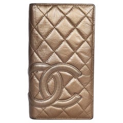 Chanel Cambon Gold Quilted Leather Bifold Wallet