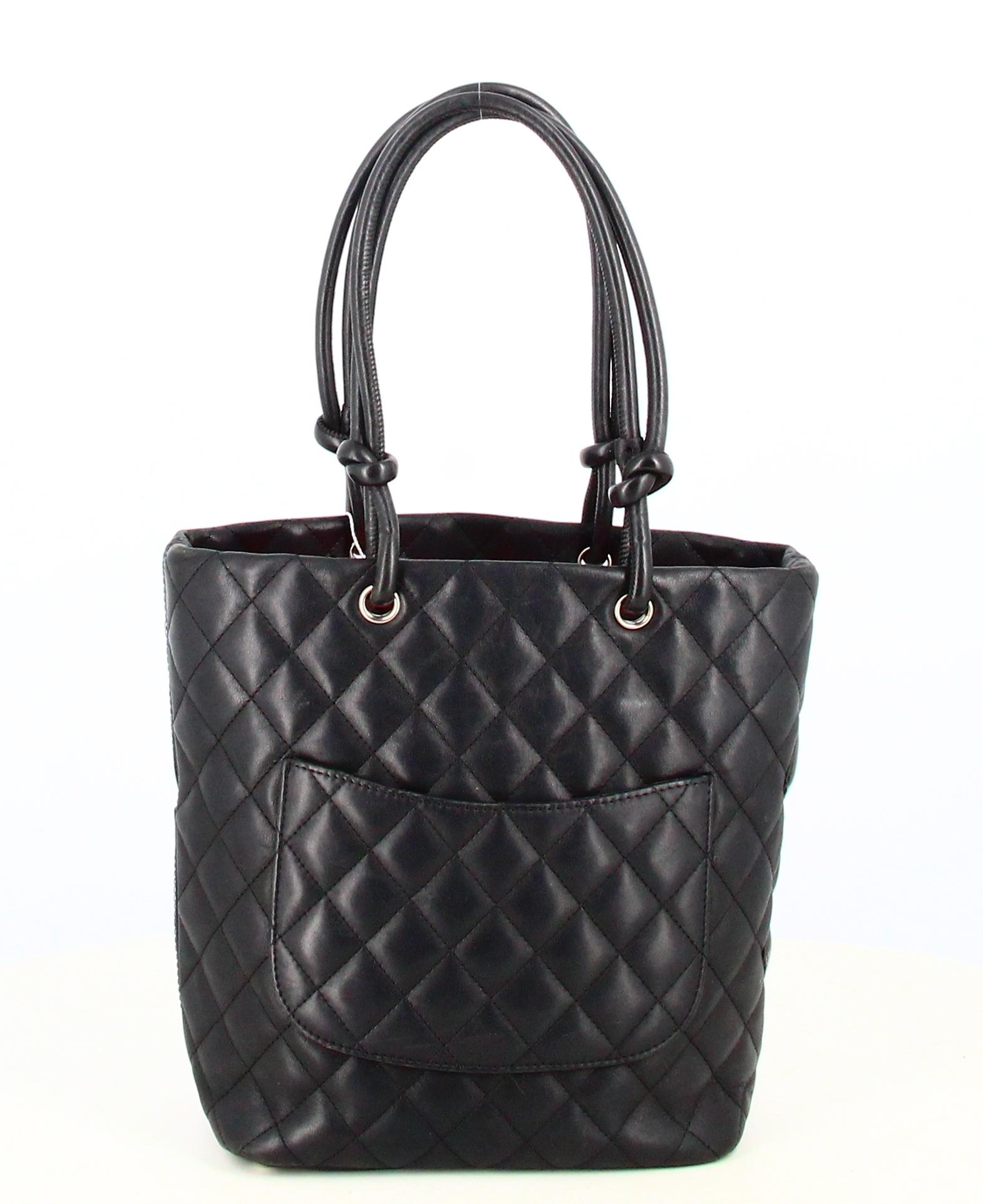 Chanel Cambon Handbag Black Quilted Leather For Sale 3