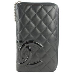 Chanel Cambon Black Quilted Bifold Snap Wallet