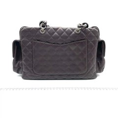Chanel Cambon Large Dark Brown Calfskin Leather Double Strap Handbag