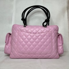 Chanel Cambon Large Pink Calfskin Leather Double Strap Handbag