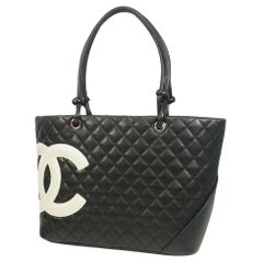 CHANEL Cambon large tote Womens tote bag A25169 black x white
