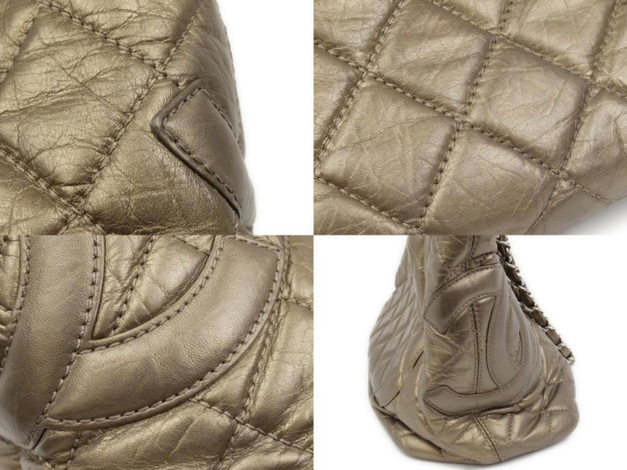 Chanel Cambon Ligne Chain 226553 Bronze Quilted Leather Tote For Sale 2