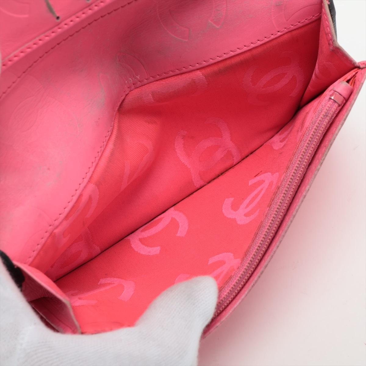 Chanel Cambon Line Cuir d'agneau Portefeuille zippé rond Organisateur Noir 3