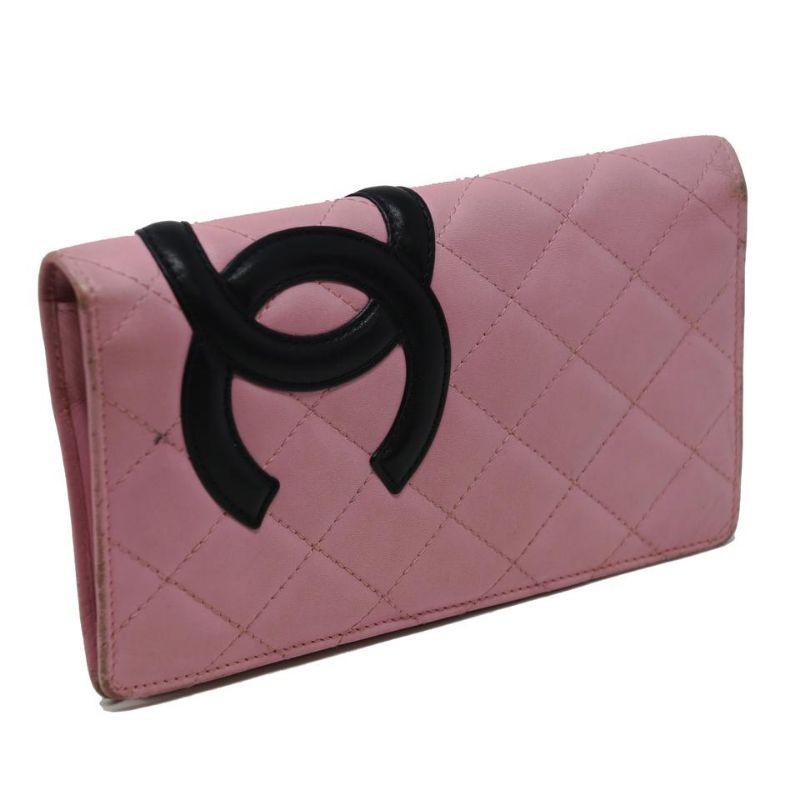 Chanel Cambon Long Lambskin Wallet CC-1104P-0002 In Good Condition For Sale In Downey, CA