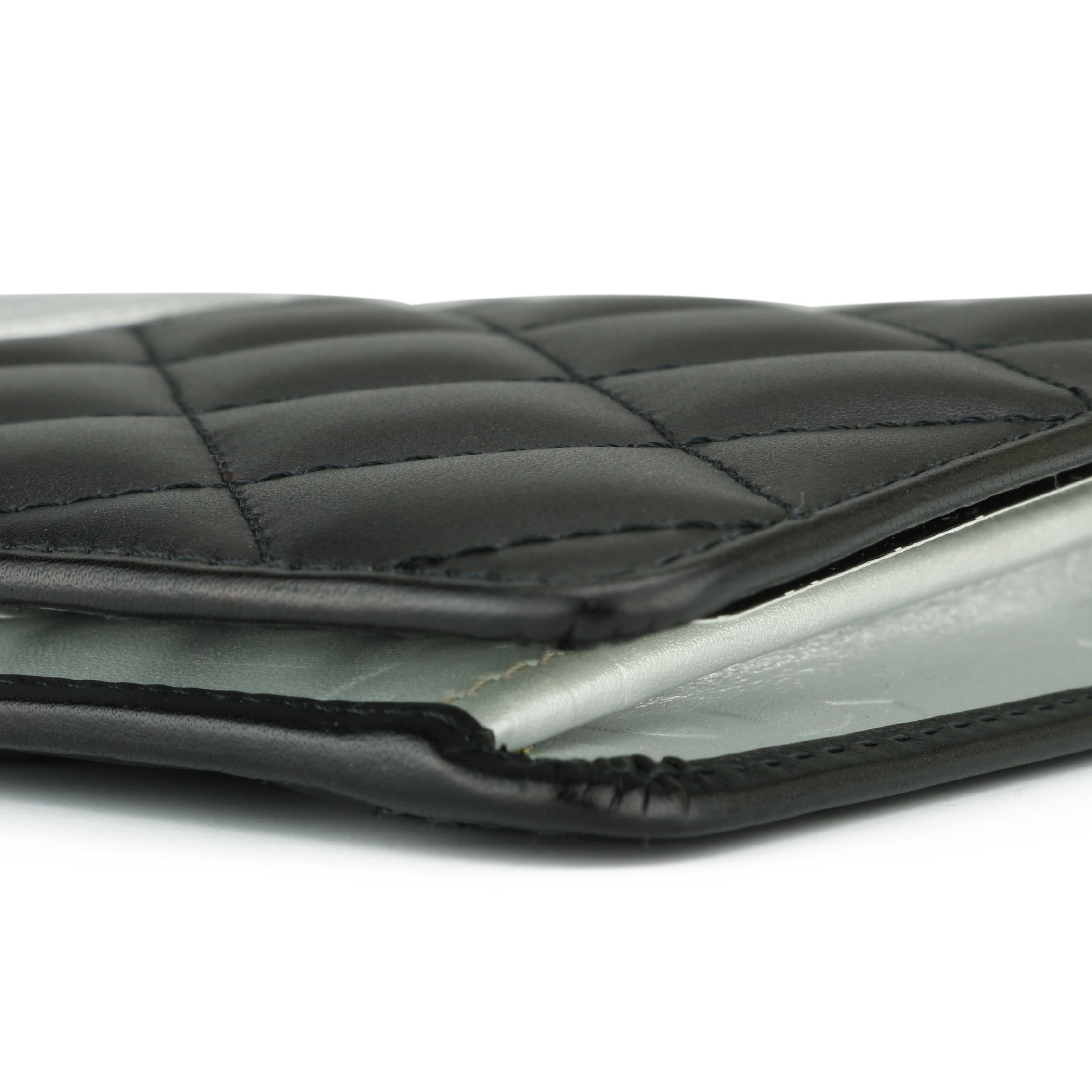 CHANEL Cambon Long Wallet Black and Silver Calfskin with Silver Hardware 2012 7