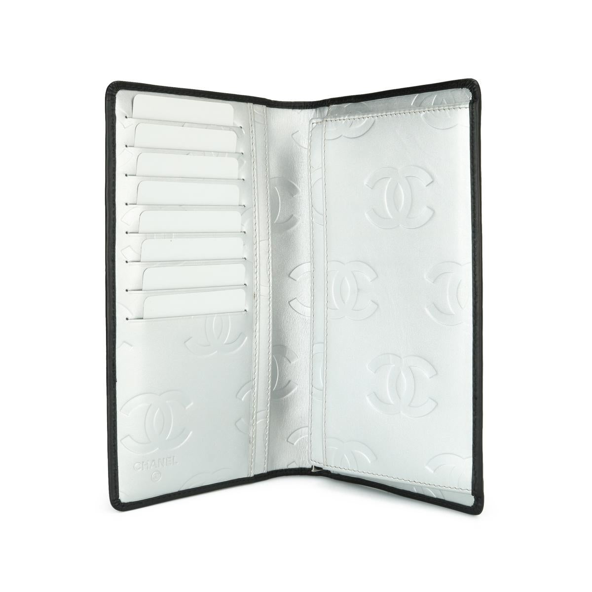 CHANEL Cambon Long Wallet Black and Silver Calfskin with Silver Hardware 2012 1