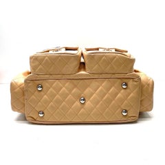 Chanel Cambon Multi-pocket Ligne Reporter Bag Large Beige Calfskin Leather