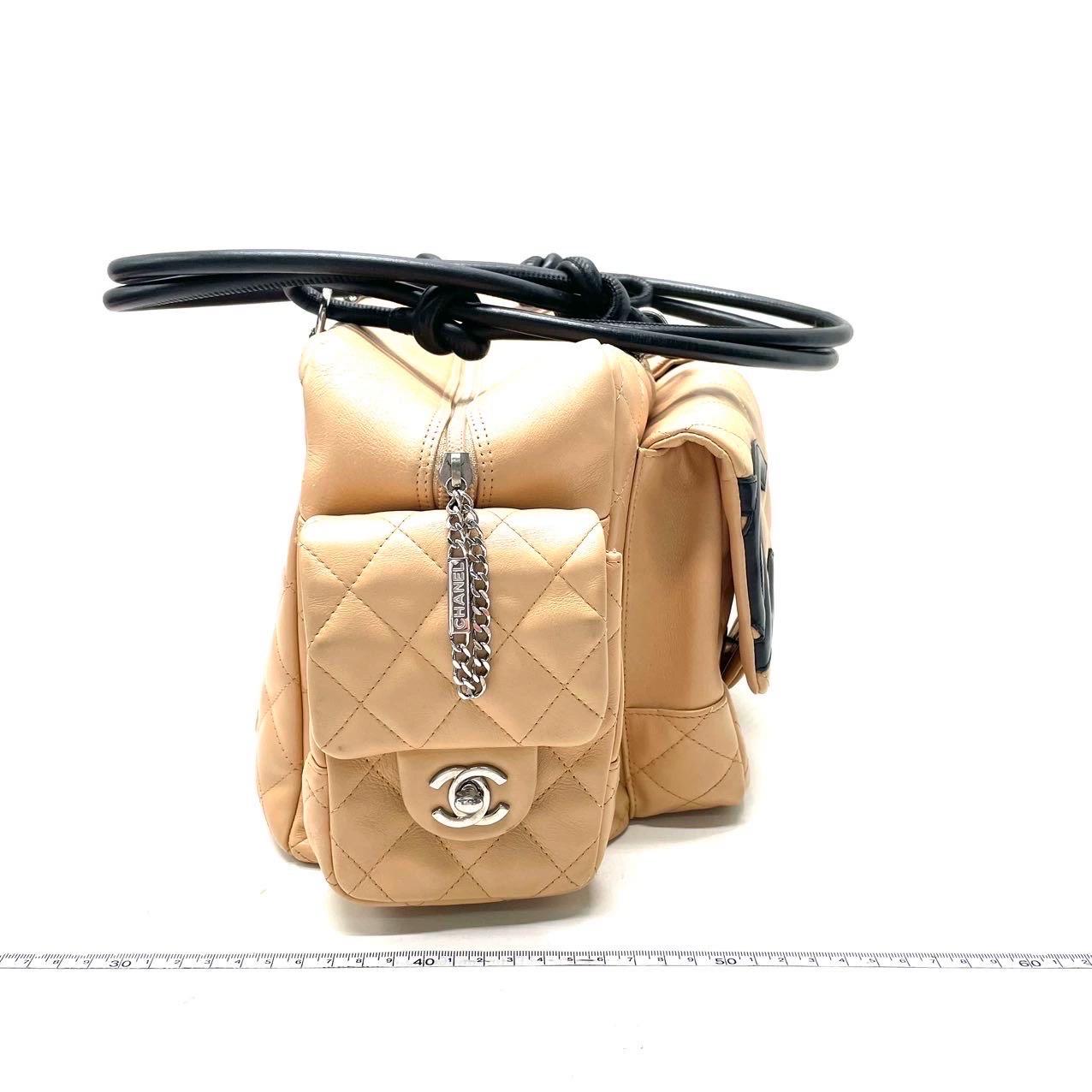 Chanel Cambon Multi-pocket Ligne Reporter Bag Large Beige Calfskin Leather For Sale 1