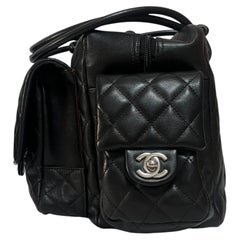 Chanel Cambon Multi-pocket Ligne Reporter Bag Large Black Calfskin Leather