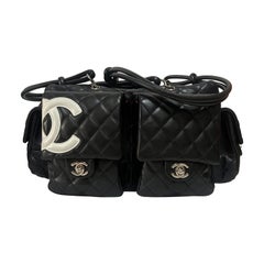 Chanel Cambon Multi-pocket Ligne Reporter Bag Large Black Calfskin Leather