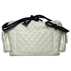 Chanel Cambon Multi-pocket Ligne Reporter Bag Large White Calfskin Leather