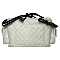 Chanel Cambon Multi-pocket Ligne Reporter Bag Large White Calfskin Leather