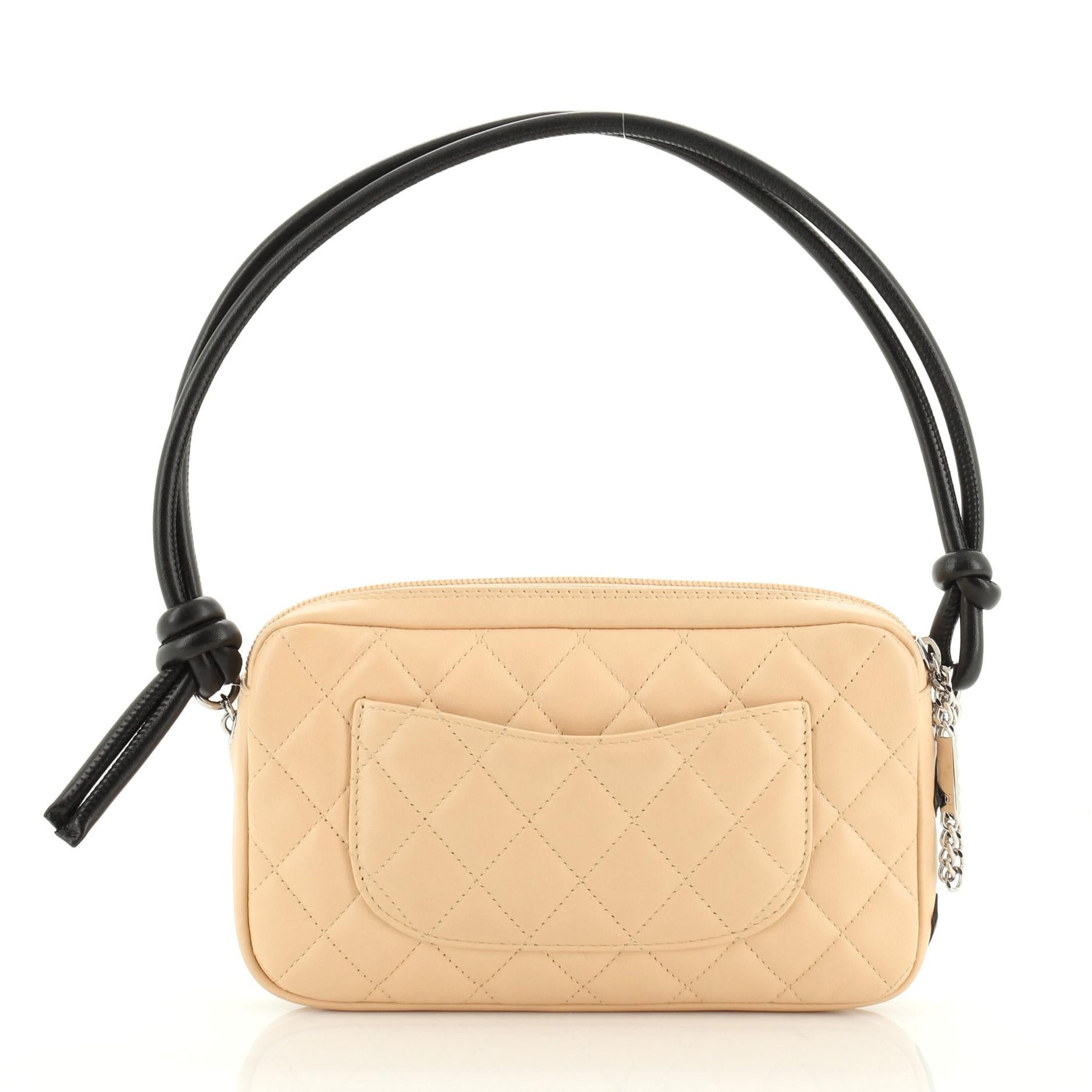 Orange Chanel Cambon Pochette Quilted Leather 