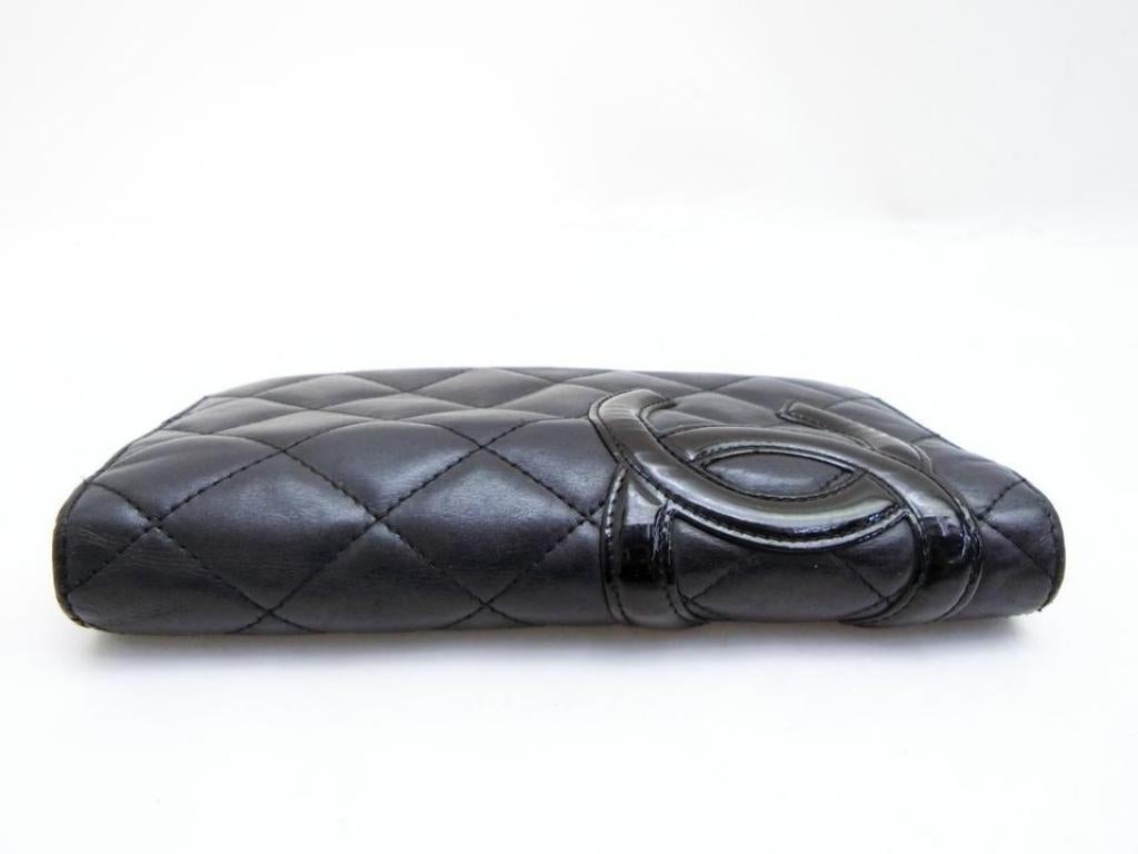 Chanel Cambon Quilted Lambskin Ligne Yen Bifold Long Wallet 233090 Clutch In Good Condition For Sale In Forest Hills, NY