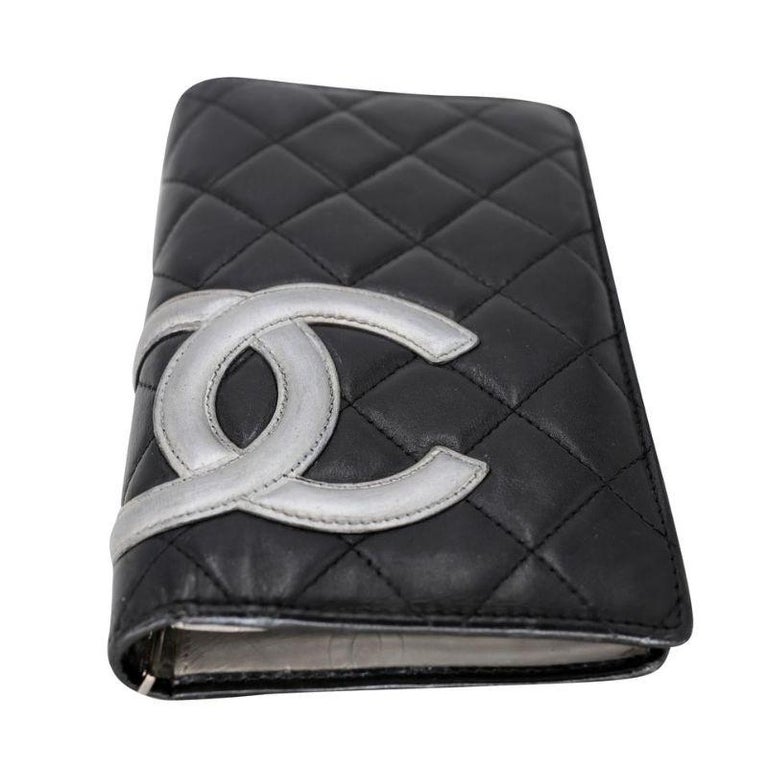 Chanel Cambon Silver Big CC Monogram Quilted Lambskin Wallet CC-W0209N-0006