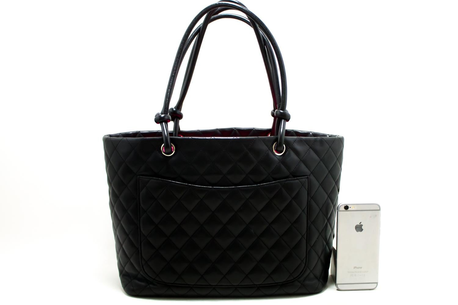 CHANEL Cambon Tote Large Shoulder Bag Black White Quilted Calfskin In Good Condition In Takamatsu-shi, JP