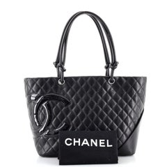 Chanel Cambon Tote Quilted Leather Large