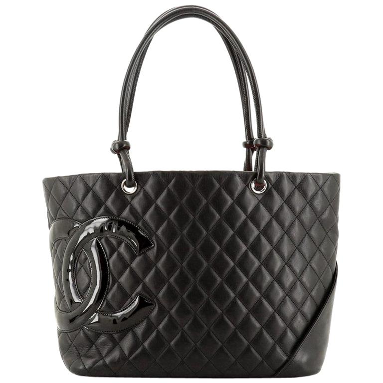 Chanel Cambon Tote Quilted Leather Large