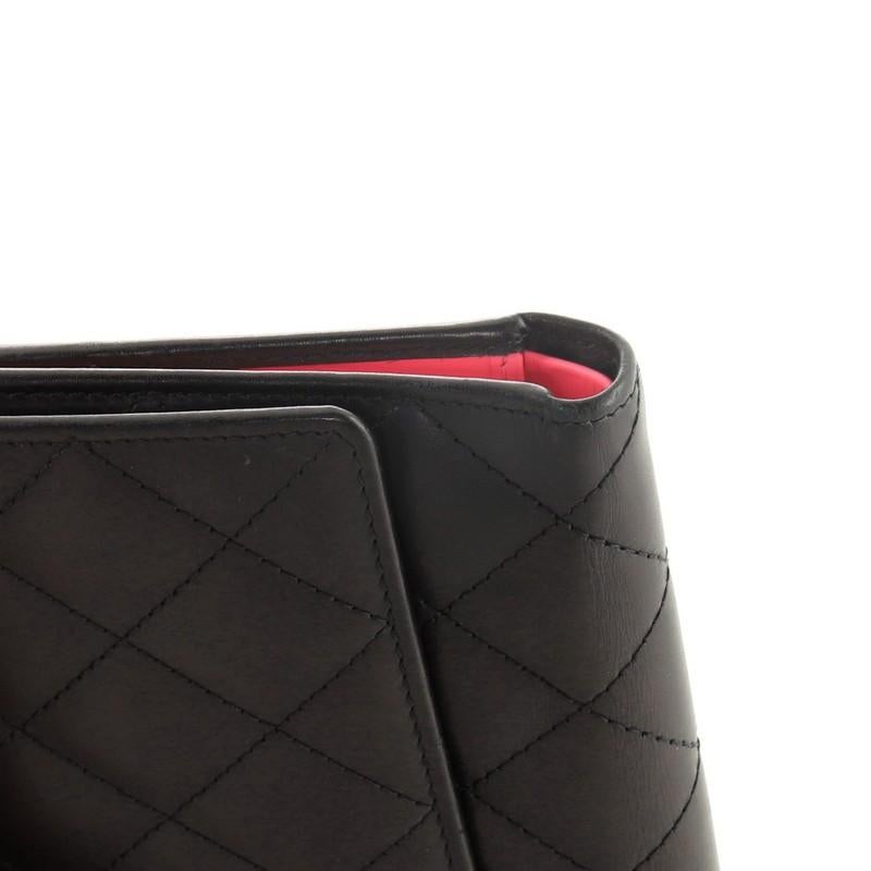 Women's or Men's Chanel Cambon Trifold Wallet Quilted Lambskin Long