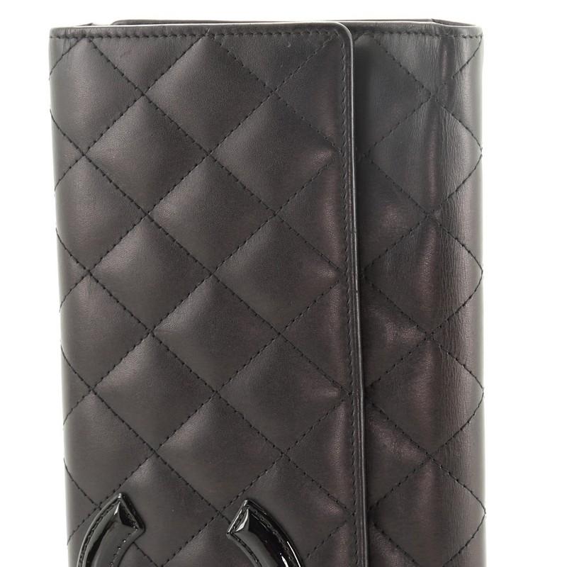 Chanel Cambon Trifold Wallet Quilted Lambskin Long 1