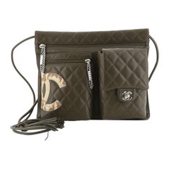 Chanel Cambon Taille Cabrio Tasche gesteppt Leder mit Python