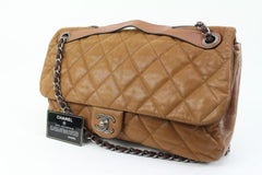 Chanel Camel Brown Quilted Leather Maxi Flap with Handle s330ck25