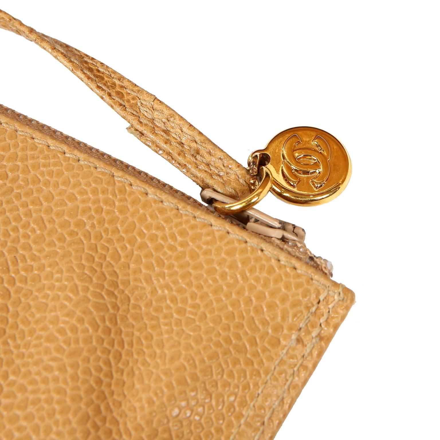Chanel Camel Caviar Leather Backpack 11