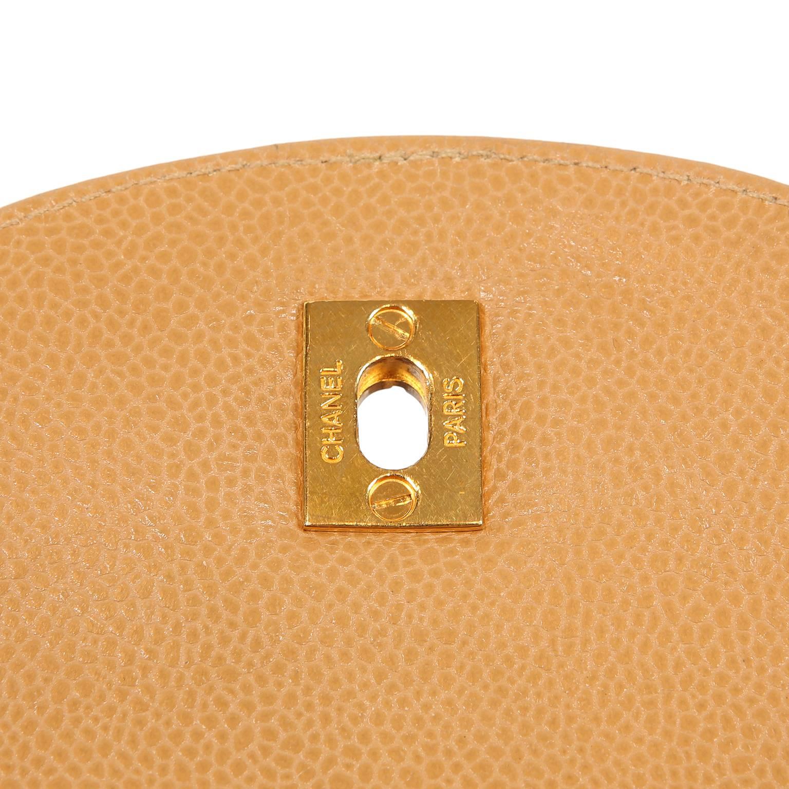 Chanel Camel Caviar Leather Backpack 12
