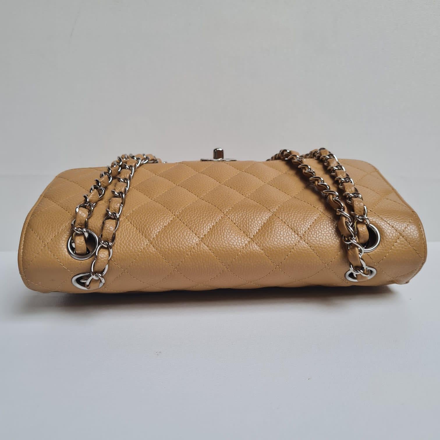 Chanel Camel Caviar Leather Double Flap Bag 6